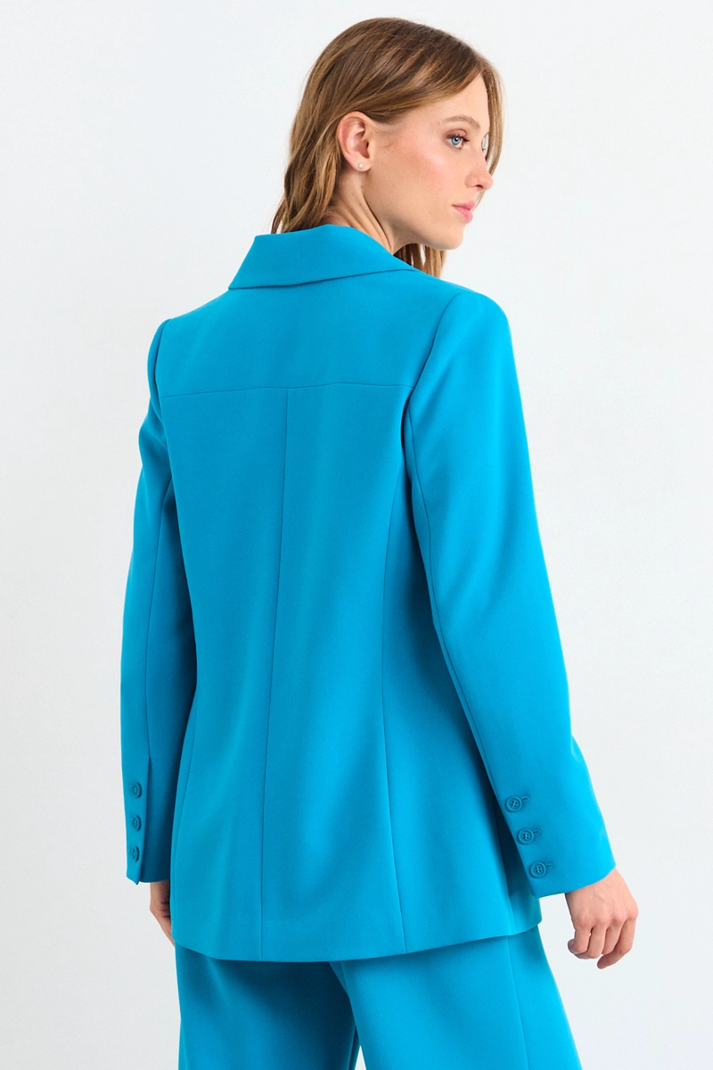 BLAZER LISO CELESTE MUJER IO - 3
