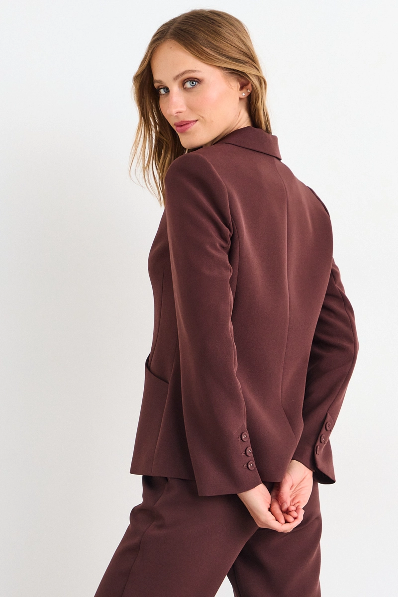 BLAZER LISO CAFE  MUJER IO - 3