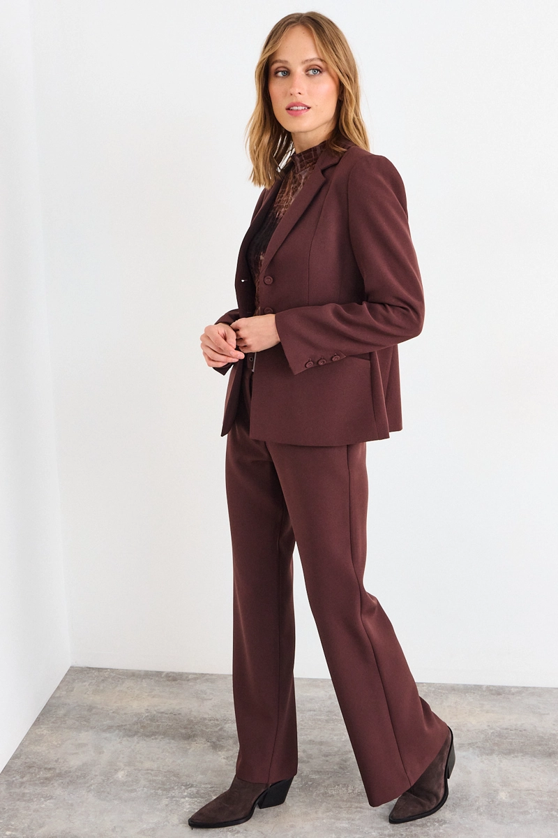 BLAZER LISO CAFE  MUJER IO - 4
