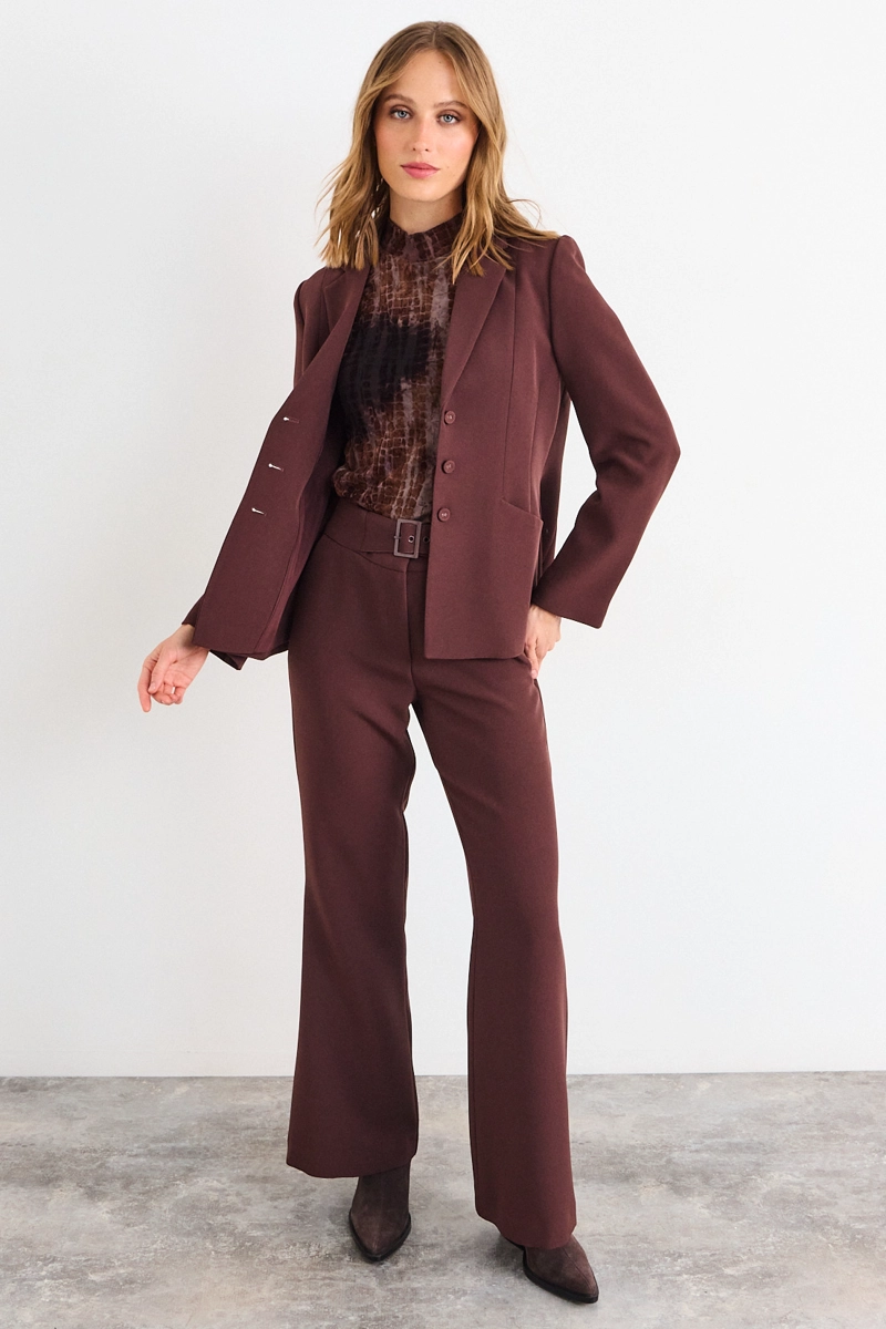 BLAZER LISO CAFE  MUJER IO - 5