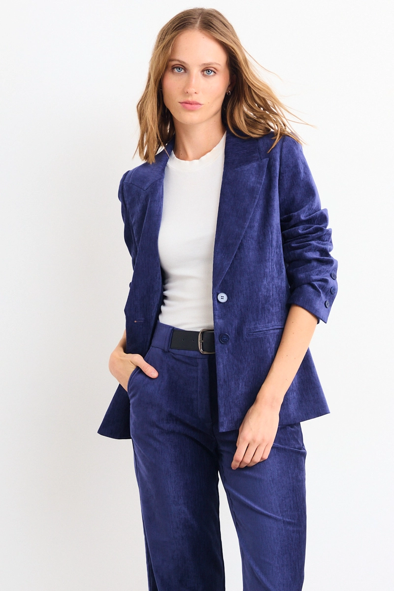 BLAZER LISO AZUL MUJER IO - 1