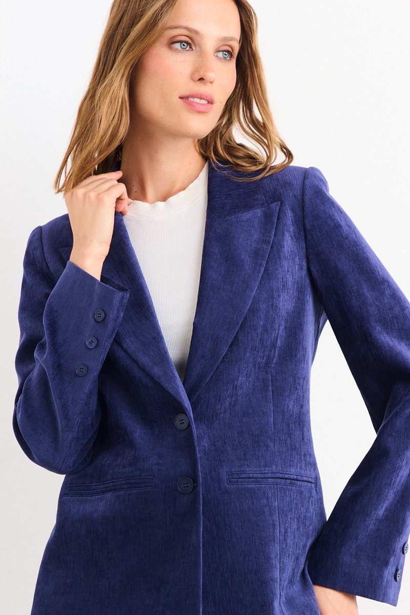 BLAZER LISO AZUL MUJER IO - 2