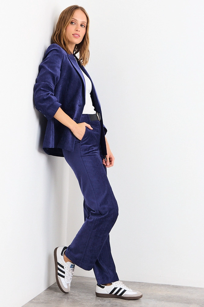 BLAZER LISO AZUL MUJER IO - 4
