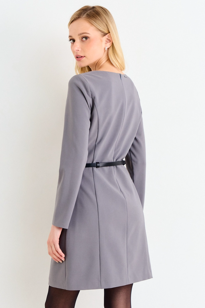 VESTIDO FORMAL BASICO GRIS MUJER ASH - 3