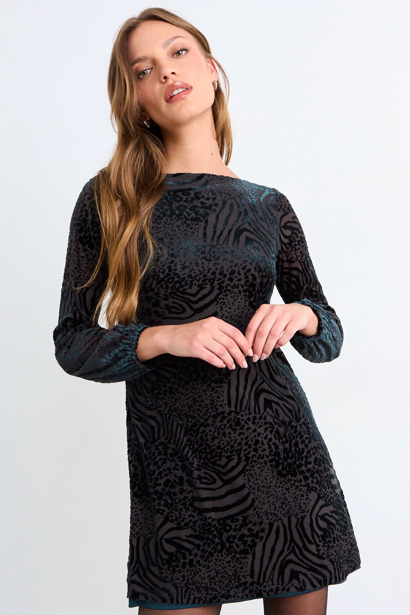 VESTIDO LISO VERDE MUJER IO - 1