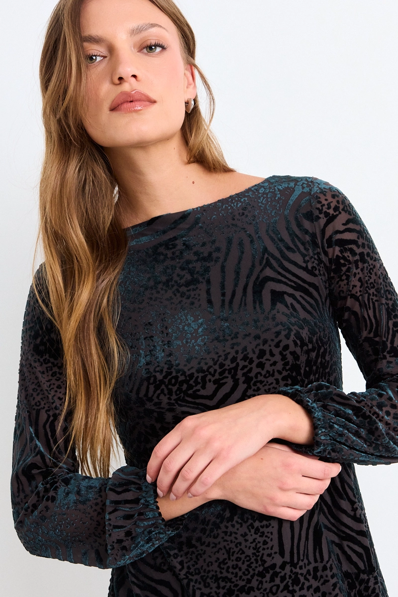 VESTIDO LISO VERDE MUJER IO - 3