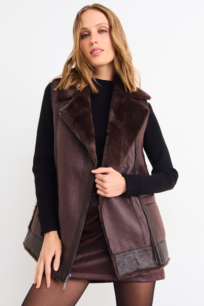 CHAQUETA LISA CAFE  MUJER IO - 1