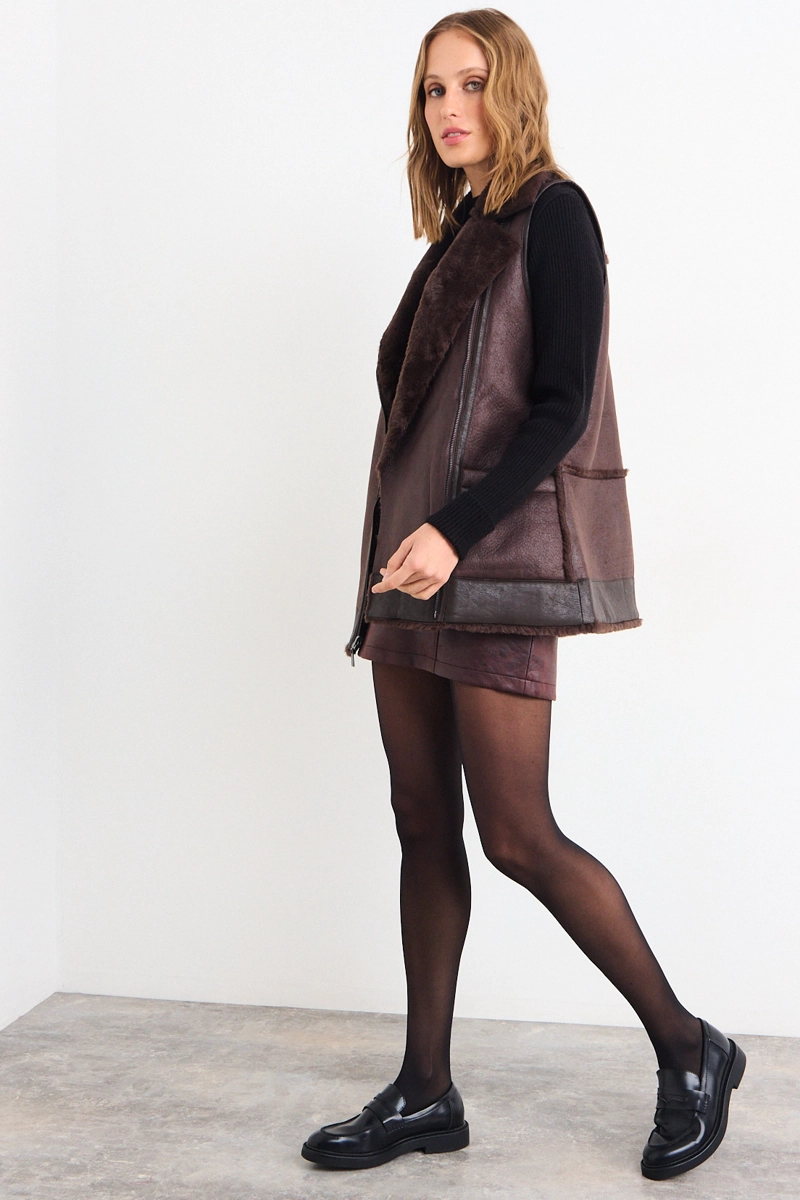 CHAQUETA LISA CAFE  MUJER IO - 5