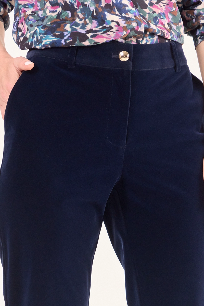 PANTALON TERCIOPELO AZUL MUJER MAGRIFFE - 2