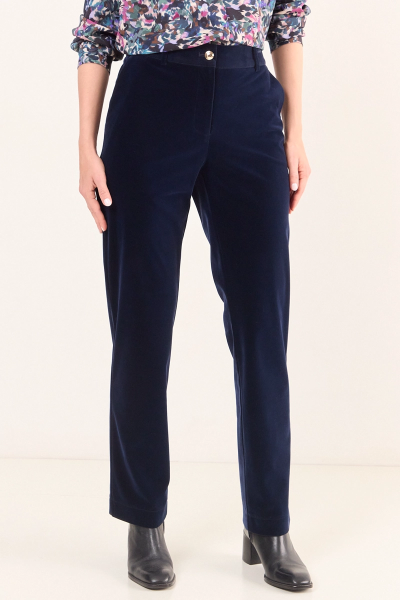 PANTALON TERCIOPELO AZUL MUJER MAGRIFFE - 3