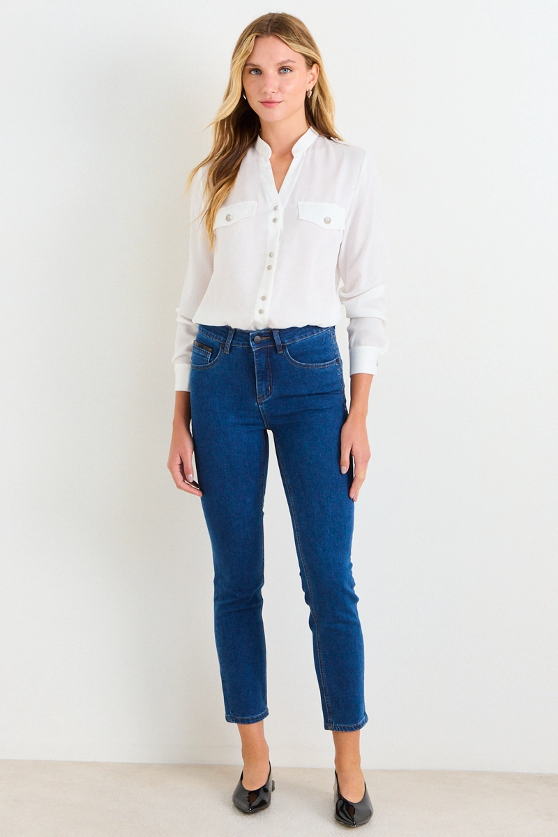 SKINNY JEANS AZUL MARINO MUJER ASH - 1