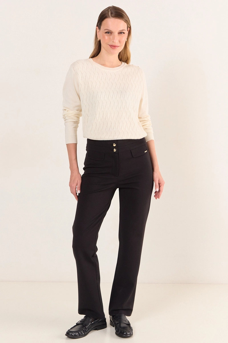 CALZA RECTA NEGRO MUJER MAGRIFFE - 1