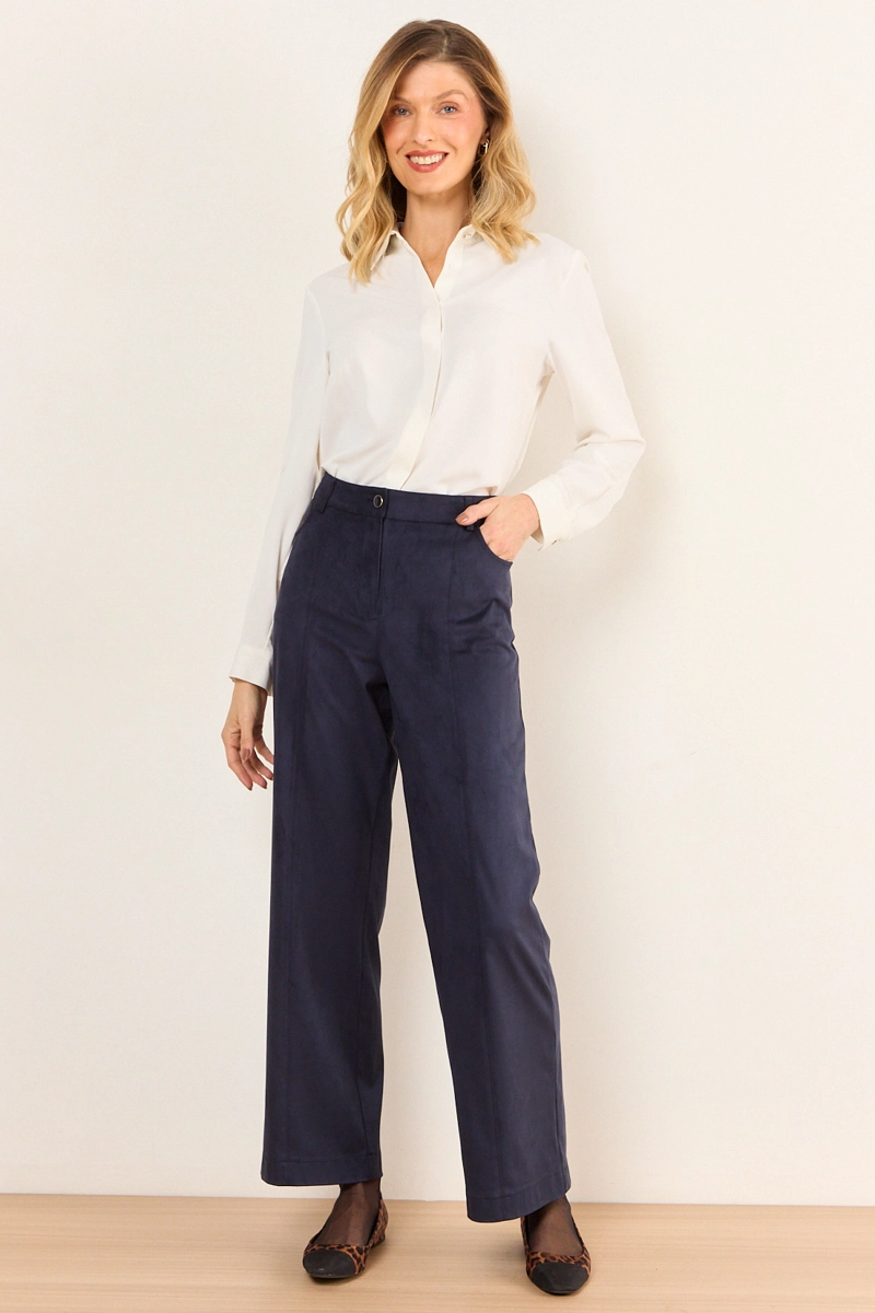 PANTALON SUEDE AZUL MUJER MAGRIFFE - 1