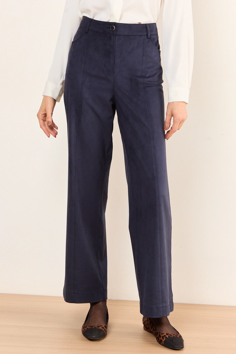 PANTALON SUEDE AZUL MUJER MAGRIFFE - 2
