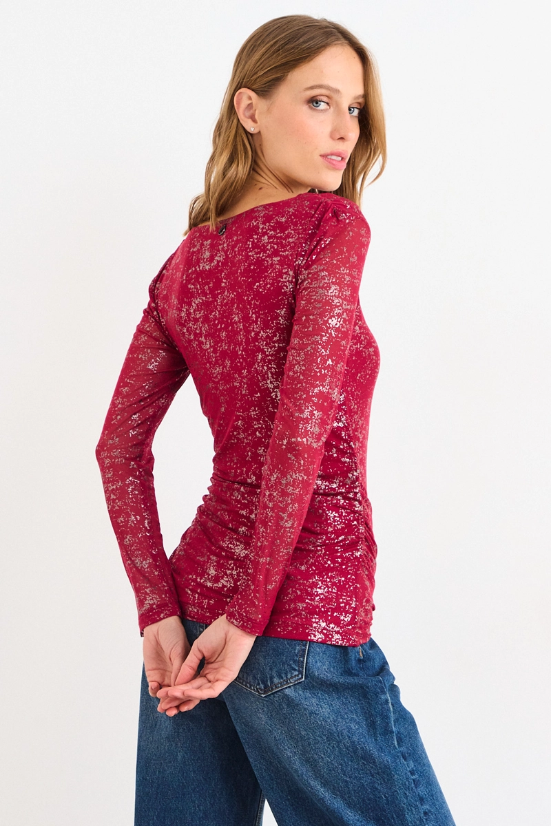 POLERA LISA BURDEOS MUJER IO - 3