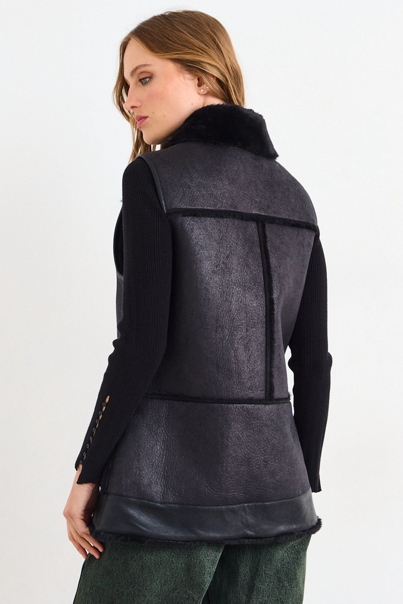 CHAQUETA LISA NEGRO MUJER IO - 3