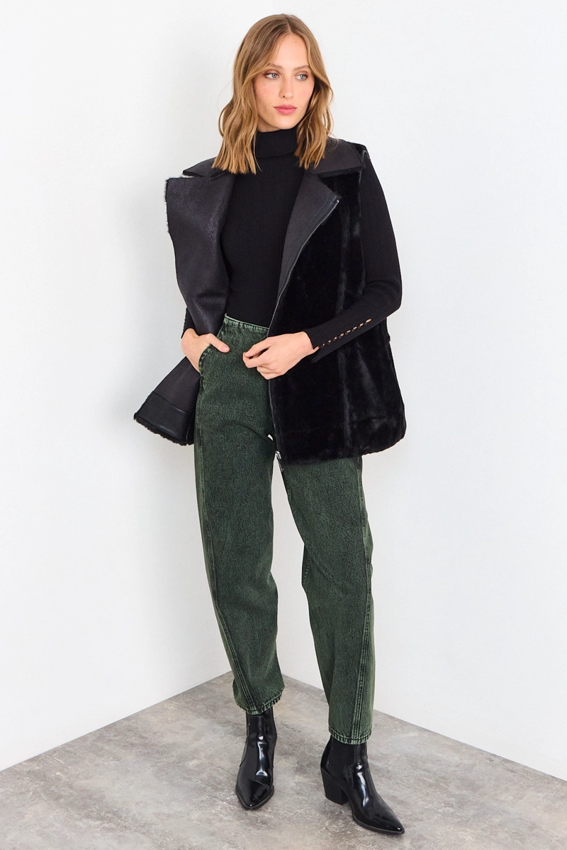 CHAQUETA LISA NEGRO MUJER IO - 4