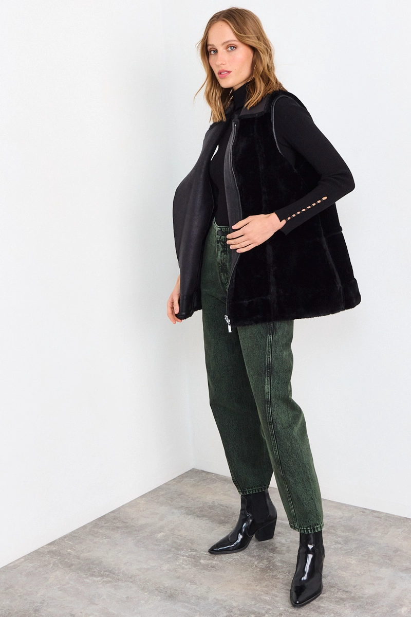 CHAQUETA LISA NEGRO MUJER IO - 5