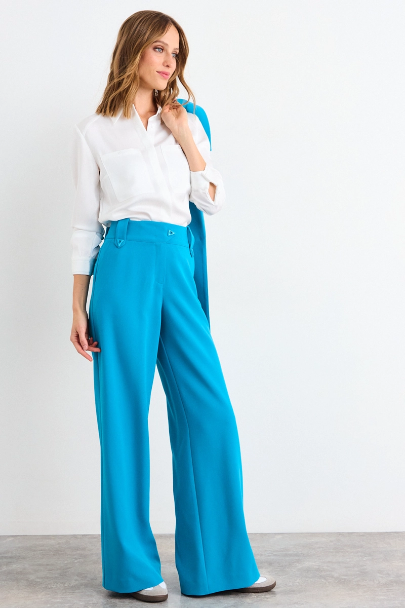 PANTALON LISO CELESTE MUJER IO - 5