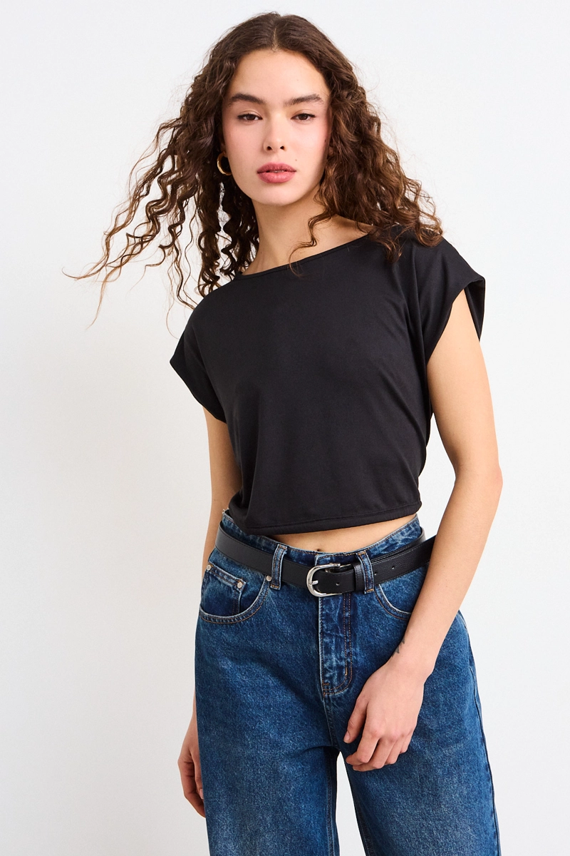 POLERA LISA NEGRO MUJER IO - 1
