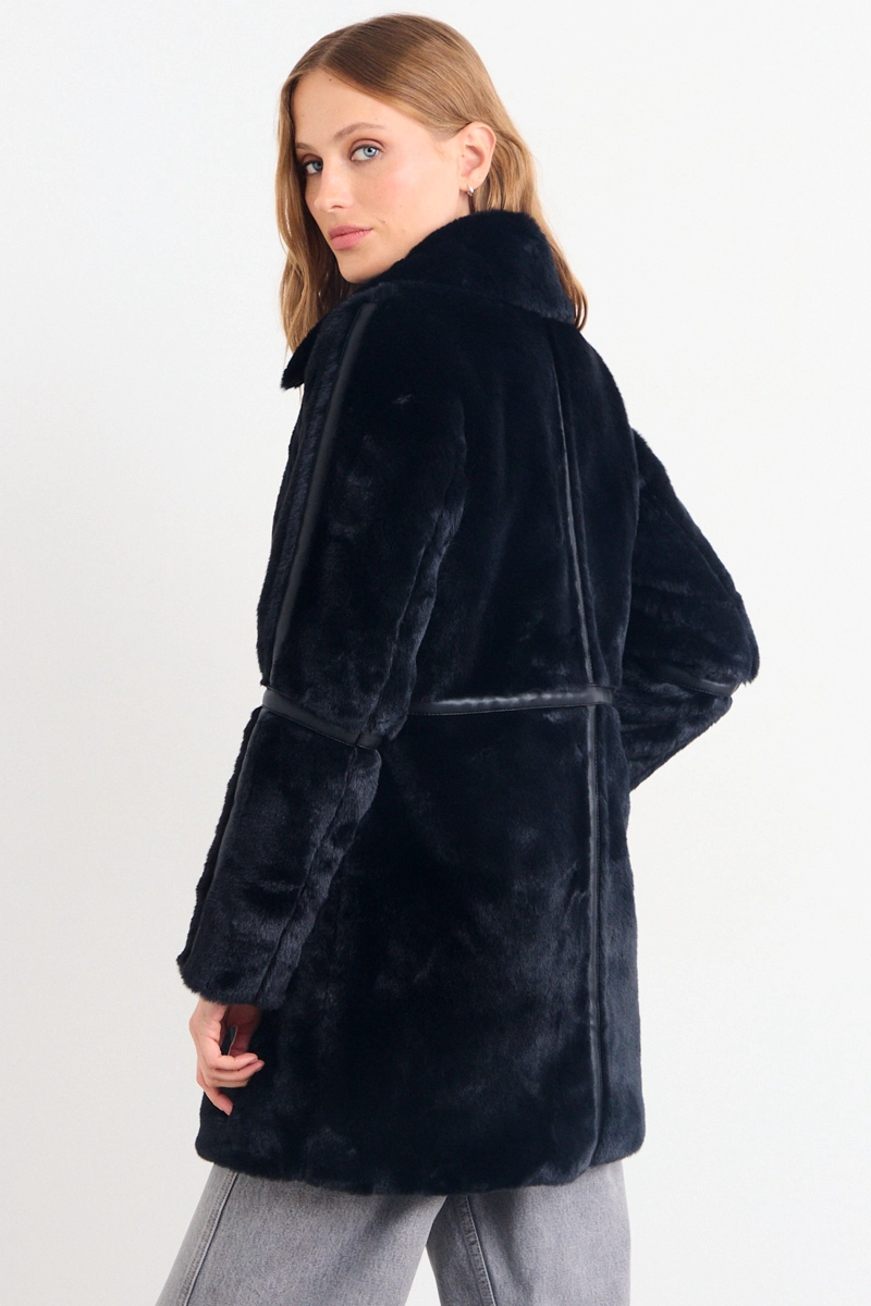 CHAQUETON LISO NEGRO MUJER IO - 3