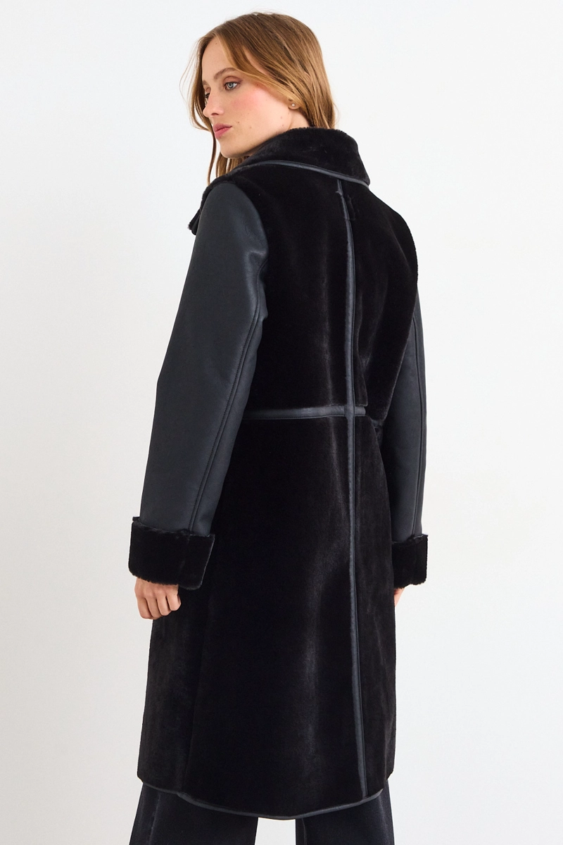 CHAQUETON LISO NEGRO MUJER IO - 4