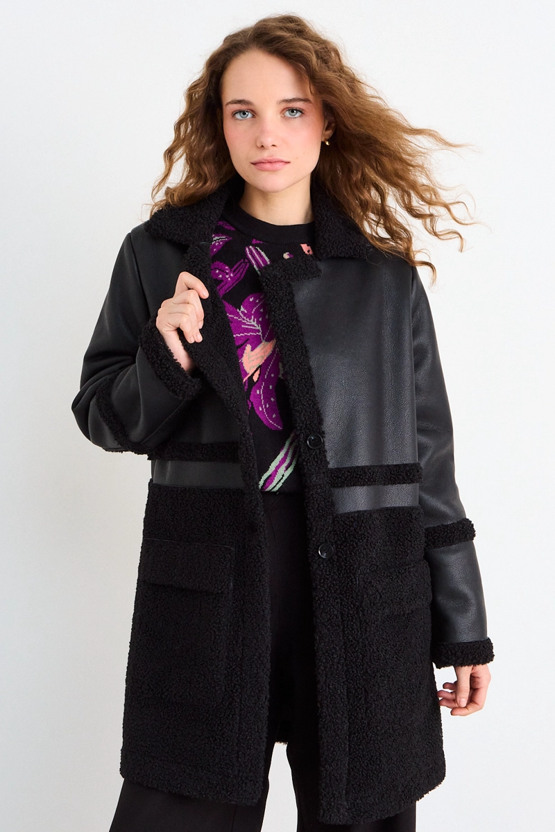 CHAQUETA LISA NEGRO MUJER IO - 1