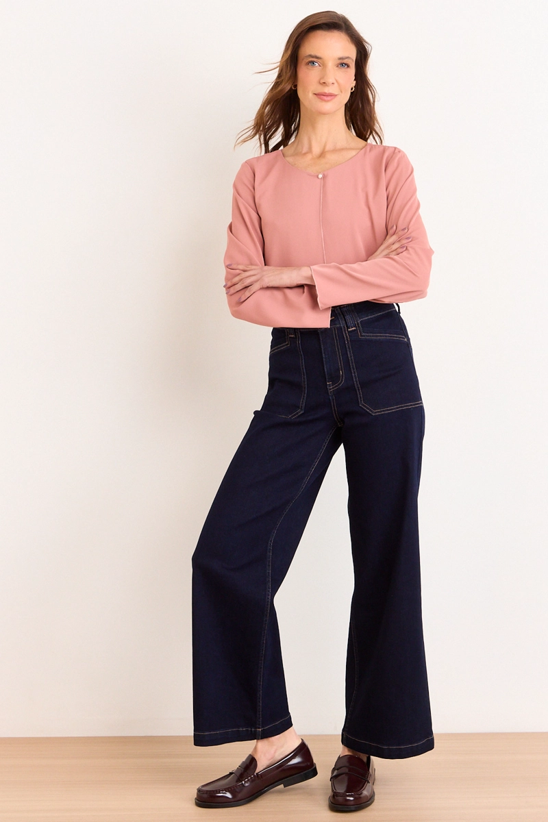 BLUSA LISA ROSADO MUJER MAGRIFFE - 4