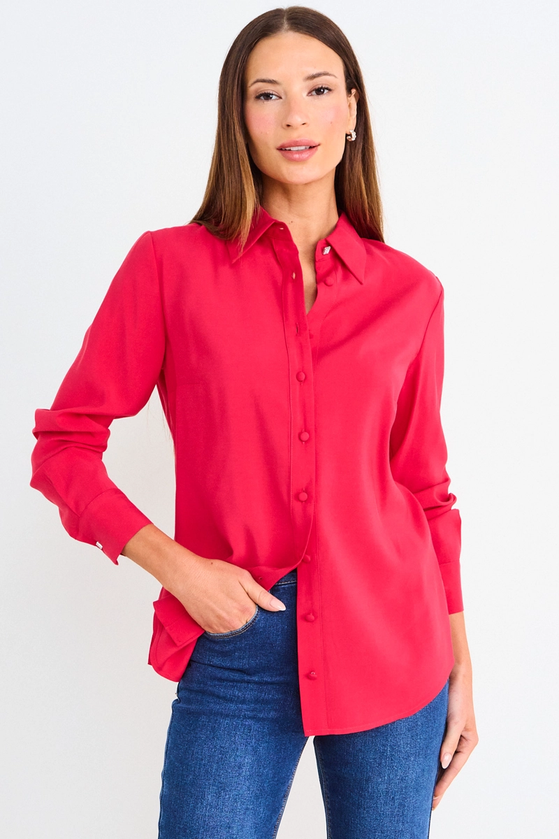 BLUSA LISA CAMISERA ROJA MUJER ASH - 1