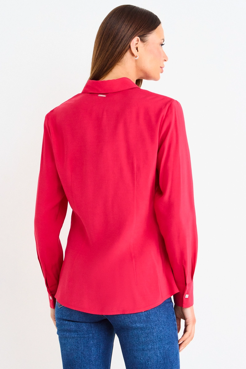 BLUSA LISA CAMISERA ROJA MUJER ASH - 3