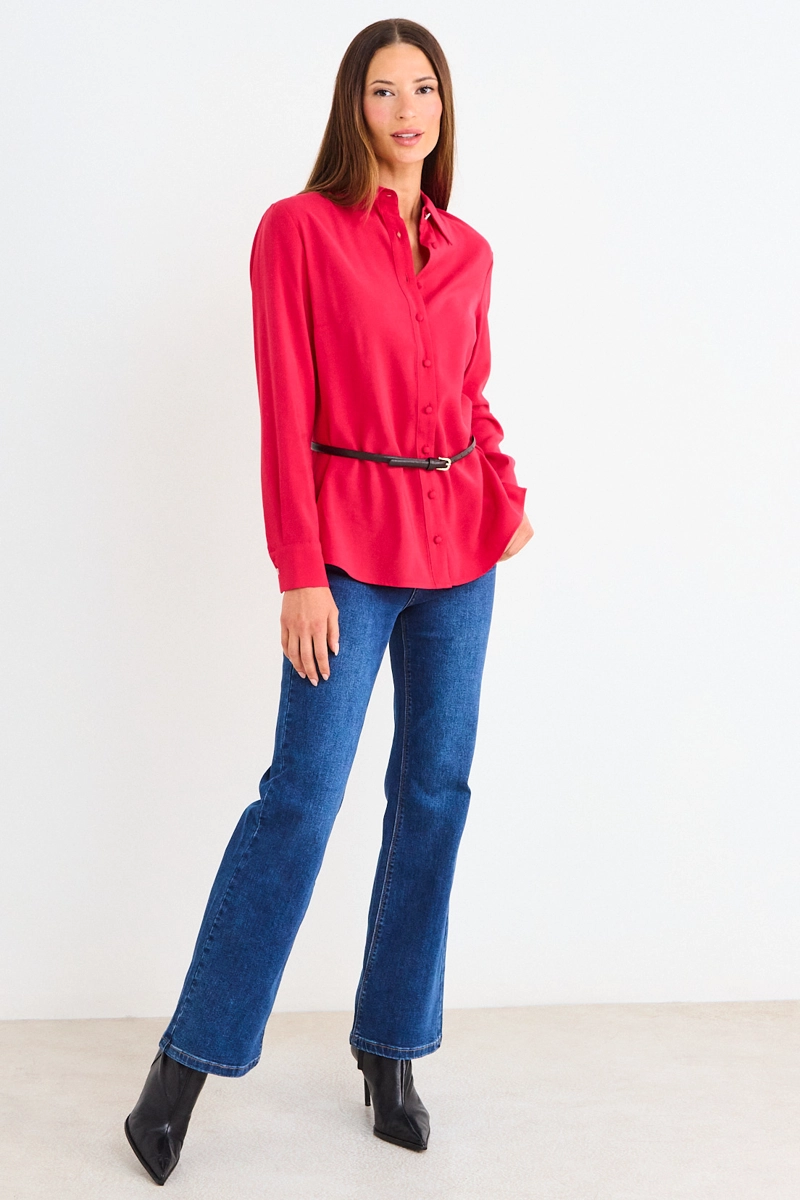 BLUSA LISA CAMISERA ROJA MUJER ASH - 5