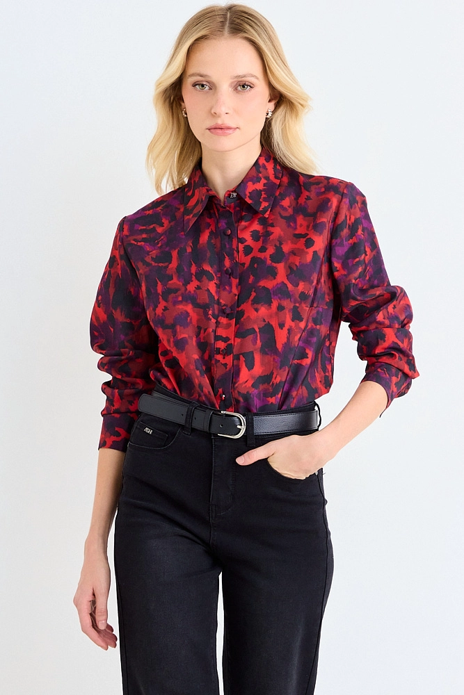 BLUSA PRINT CAMISERA ROJO MUJER ASH - 1