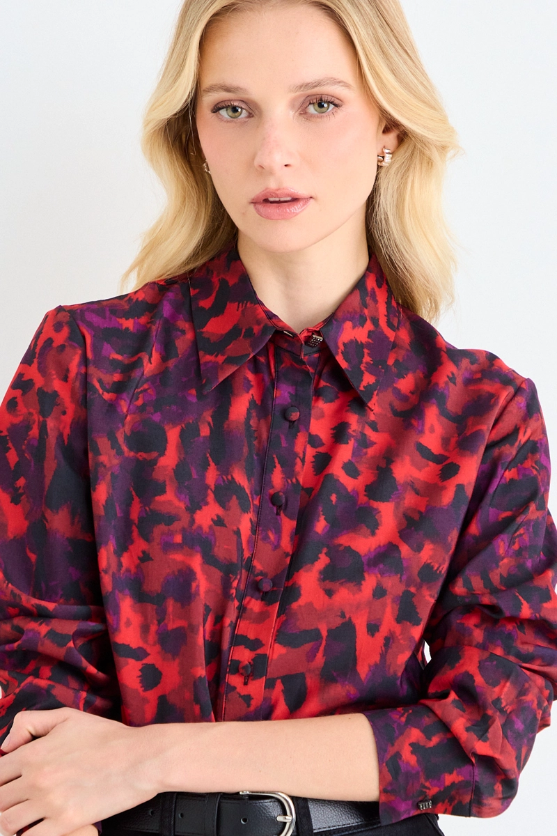 BLUSA PRINT CAMISERA ROJO MUJER ASH - 2