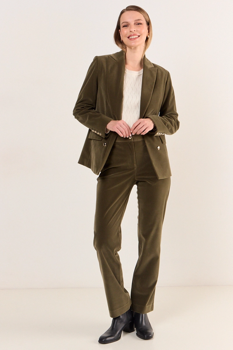BLAZER TERCIOPELO CON BOTONES DECORATIVOS VERDE OLIVA MUJER MAGRIFFE - 5