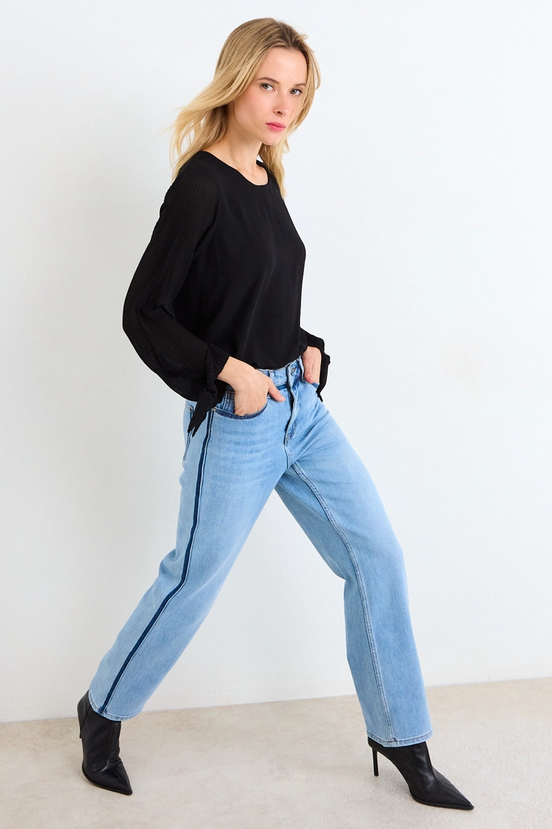 BLUSA LISA NEGRO MUJER ASH - 5