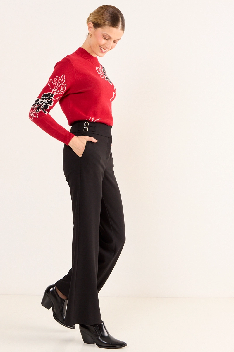 PANTALON WIDE NEGRO MUJER MAGRIFFE - 5