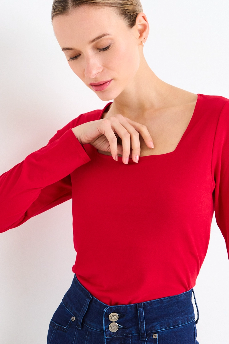 BLUSA LISA ROJO MUJER ASH - 1