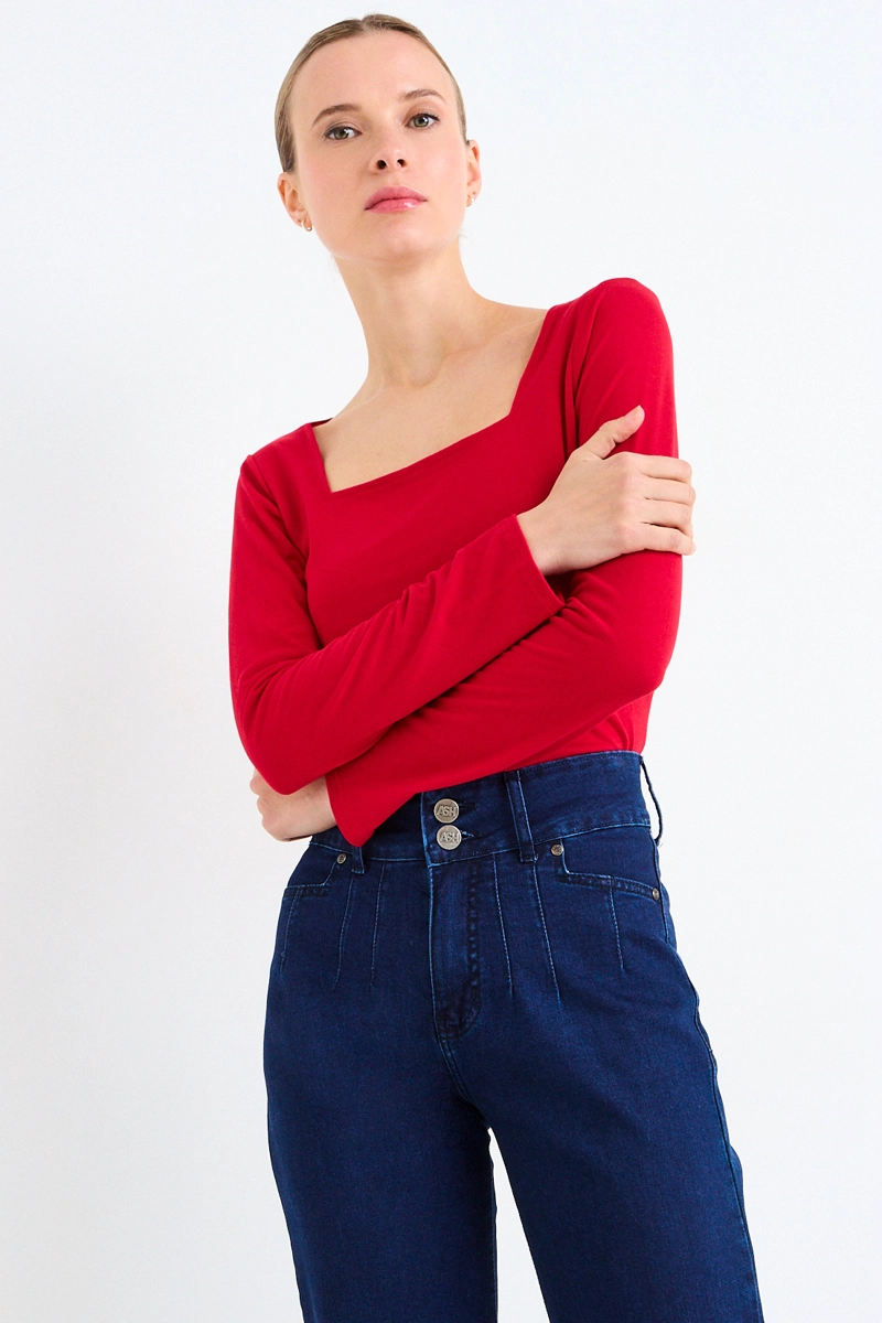 BLUSA LISA ROJO MUJER ASH - 2