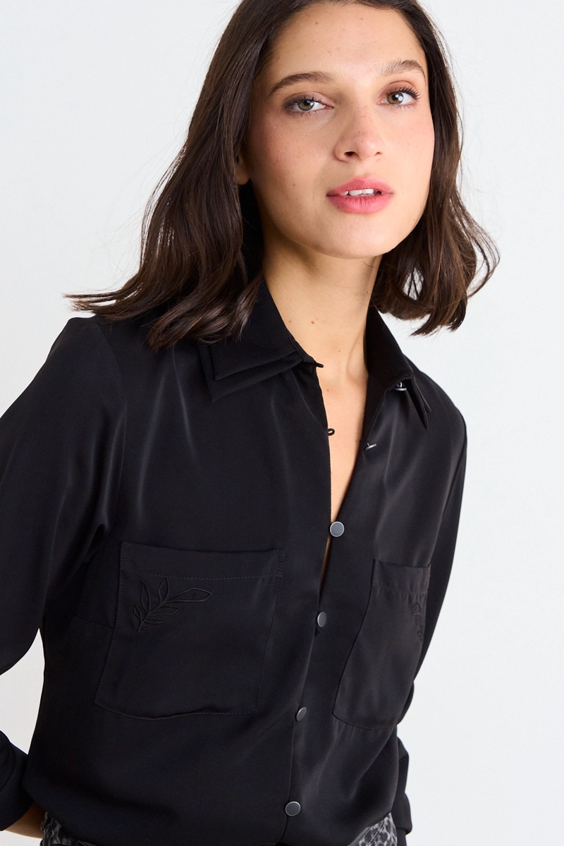 BLUSA LISA NEGRO MUJER IO - 1