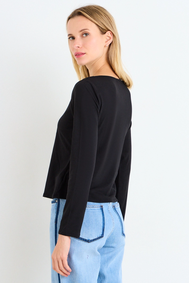 BLUSA LISA NEGRO MUJER ASH - 3
