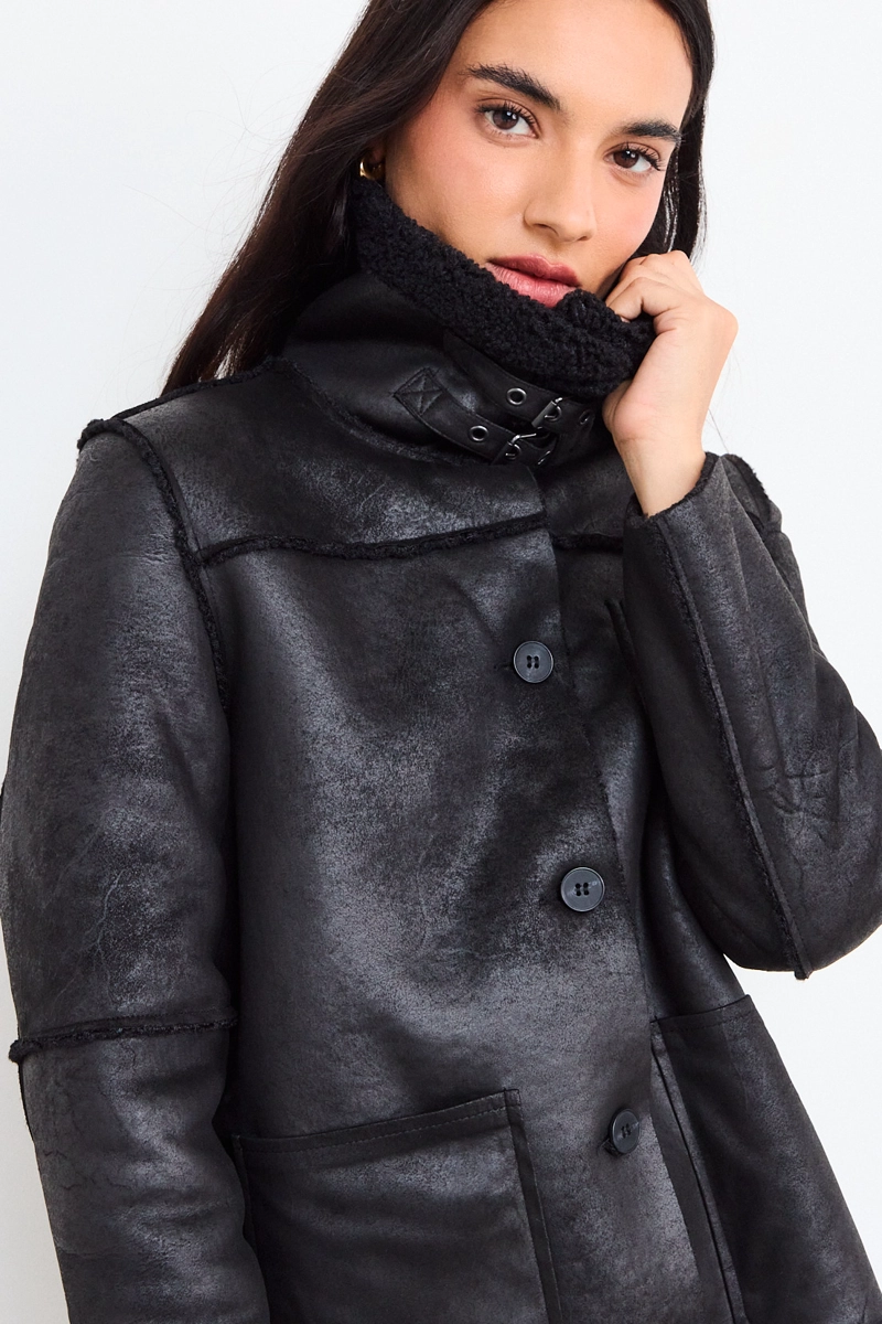 CHAQUETA LISA NEGRO MUJER IO - 2