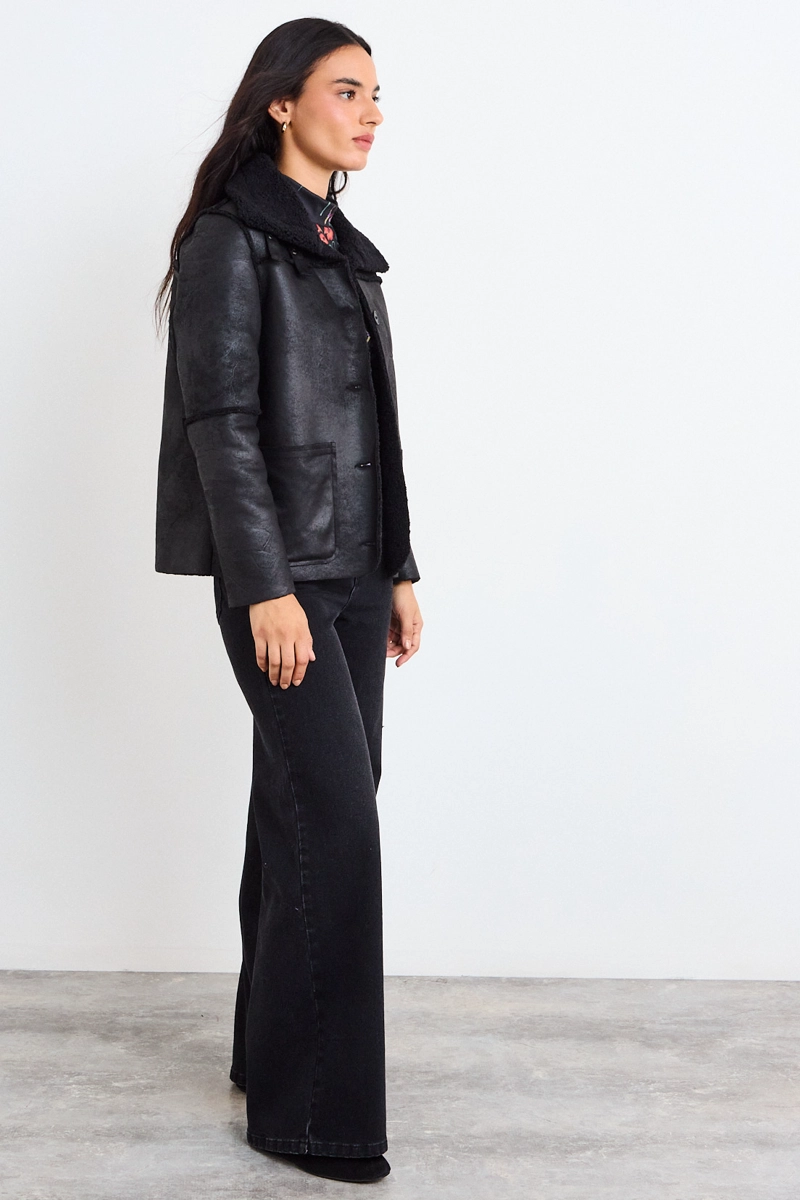 CHAQUETA LISA NEGRO MUJER IO - 5