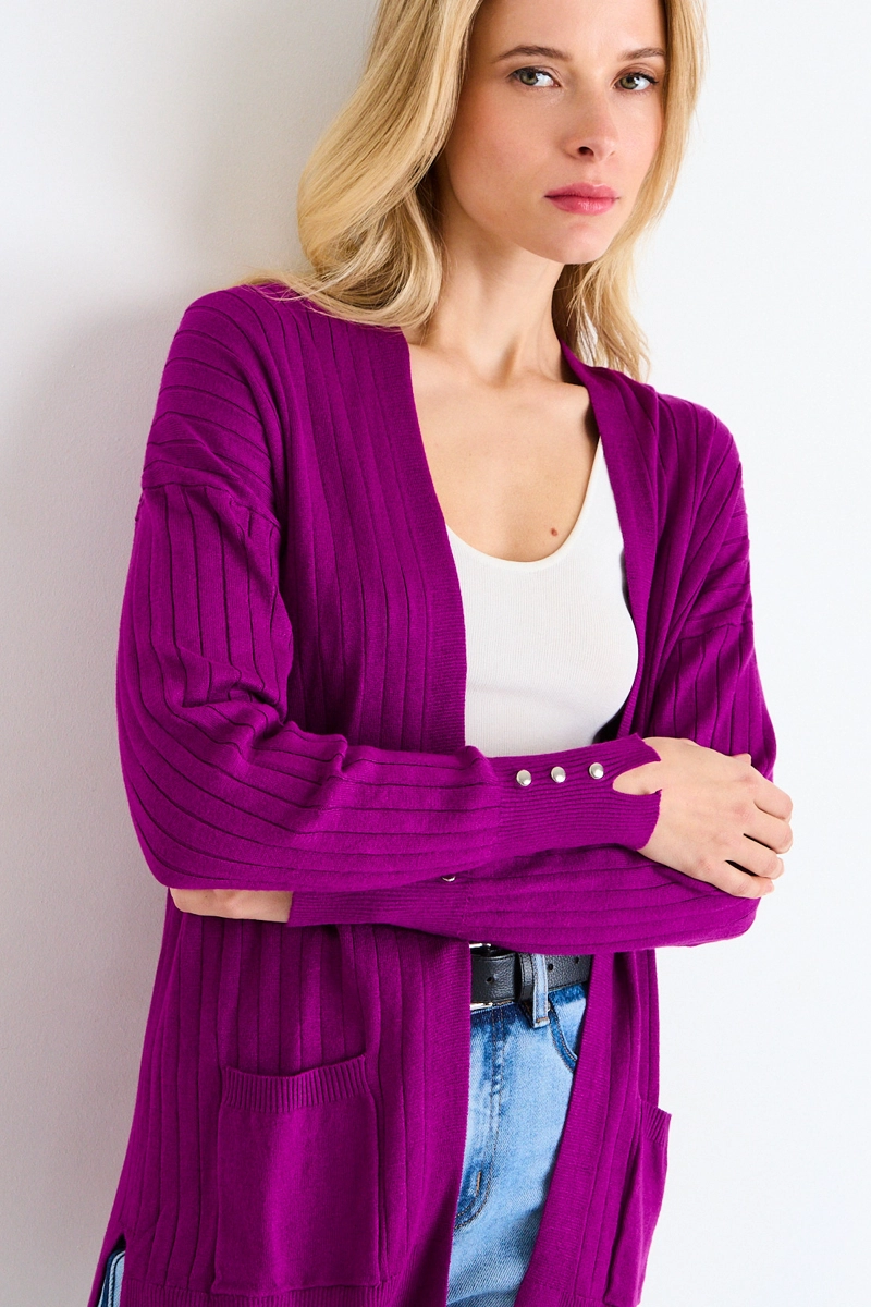 CHALECO LISO MORADO MUJER ASH - 1