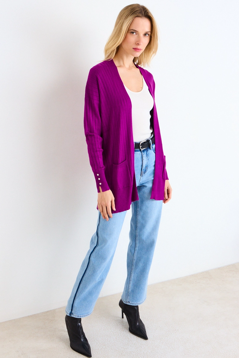 CHALECO LISO MORADO MUJER ASH - 4