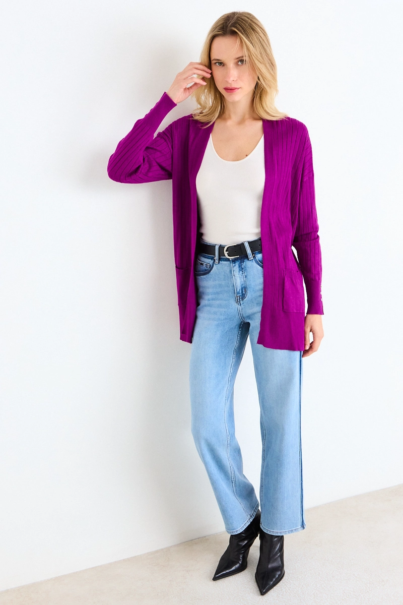 CHALECO LISO MORADO MUJER ASH - 5