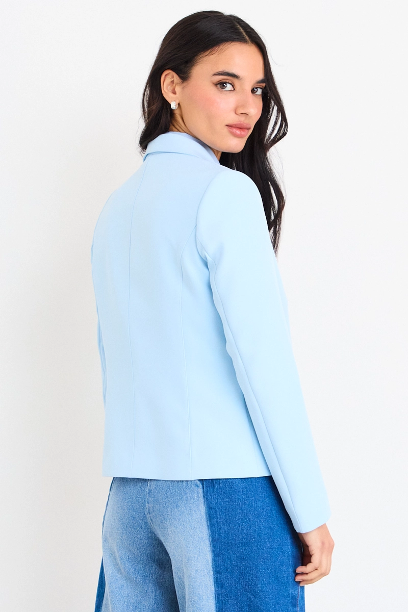 BLAZER LISO CELESTE MUJER IO - 3