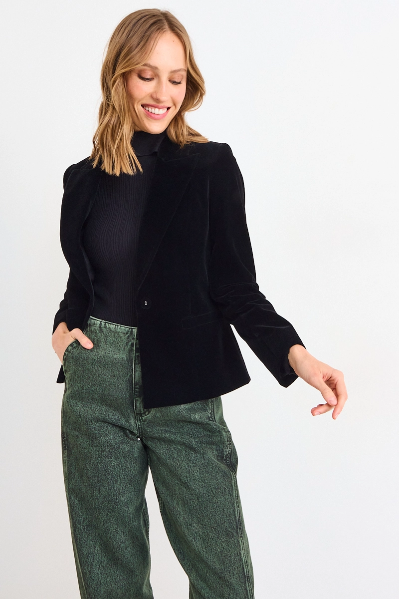BLAZER LISO NEGRO MUJER IO - 1