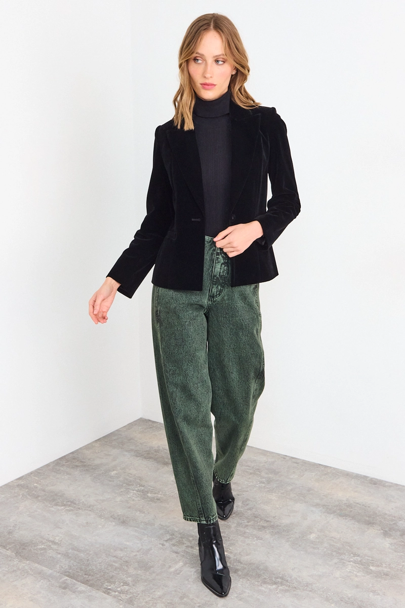 BLAZER LISO NEGRO MUJER IO - 5