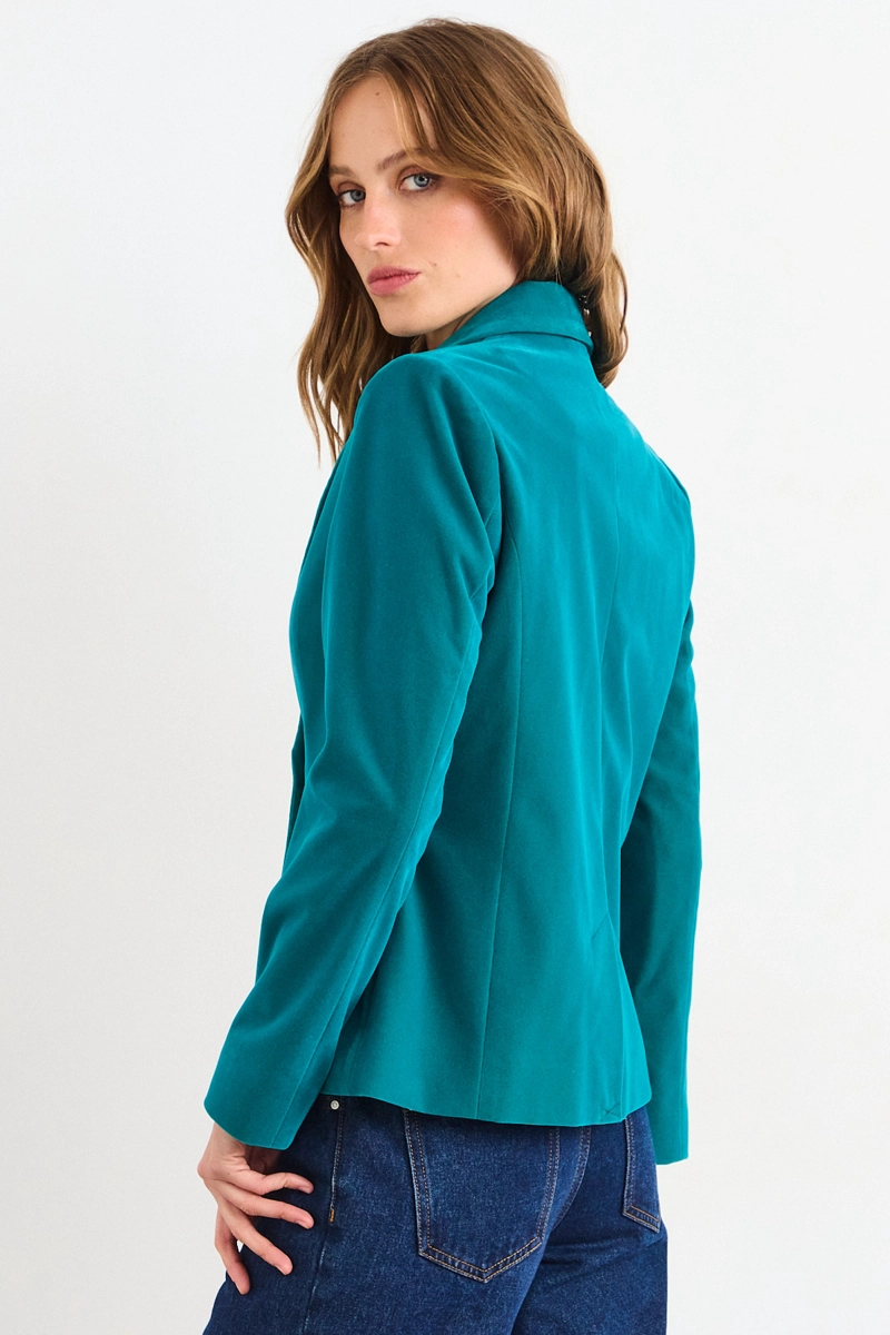 BLAZER LISO CELESTE MUJER IO - 3