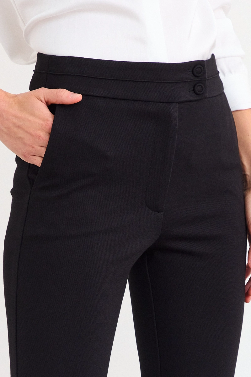 PANTALON LISO NEGRO MUJER IO - 2